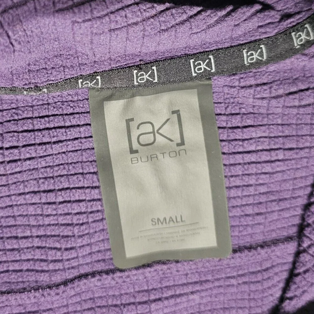 Burton AK Polartec Women Size S Full Zip Hoodie Jacket Grape Raglan Sleeve - Picture 3 of 9